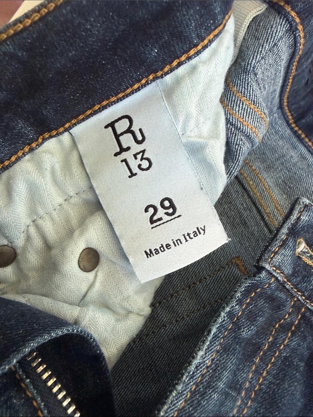 R13 BOY STRAIGHT HOWELL INDIGO Uneven Hem Drake Smart R13W0991-664C Sz 29 - Picture 10 of 10